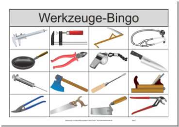 Bilder - Bingo - Spiel zur Beschäftigung für Senioren mit 25 Bildern pro Bingoschein - Spielschein