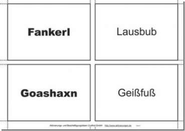 Dialekträtsel bayerische Mundart