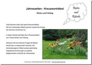 Jahreszeiten-Kreuzworträtsel Winter & Frühling