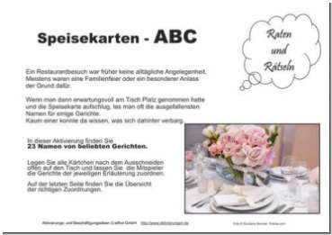 Speisekarten-ABC