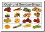 16 Felder Bilder-Bingo Obst & Gemüse